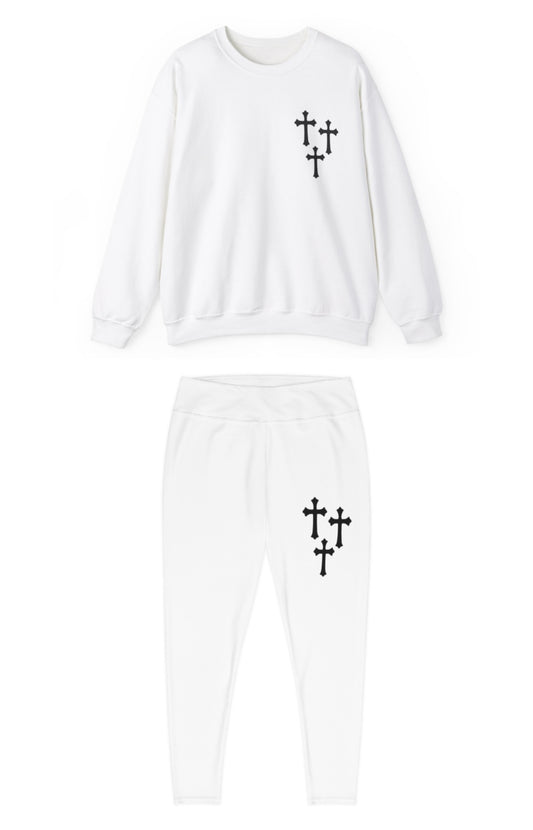 3 Crosses Set White